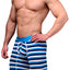 XTREMEN Turquoise/Navy/White Stripe Microfiber Long-Boxer