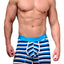 XTREMEN Turquoise/Navy/White Stripe Microfiber Long-Boxer