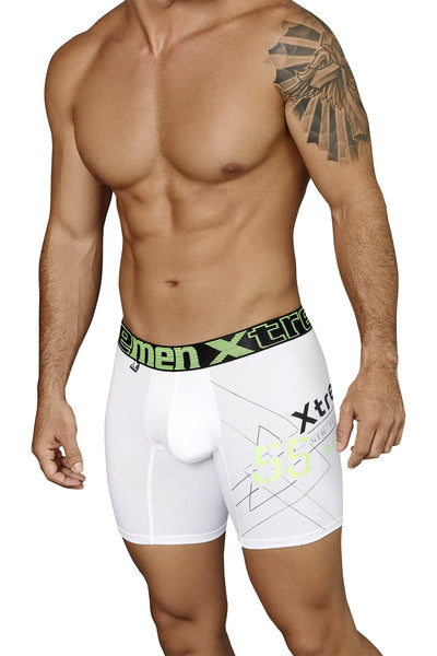 XTREMEN White '55' Printed Microfiber Boxer Brief