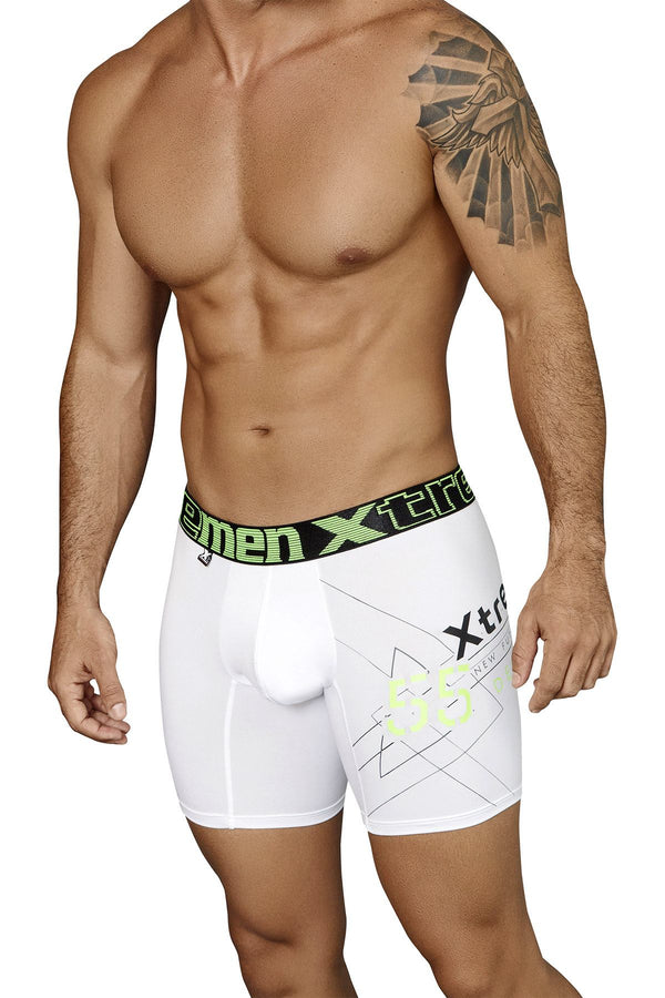 XTREMEN White '55' Printed Microfiber Boxer Brief