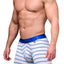 XTREMEN White/Blue-Stripe Microfiber Boxer Brief