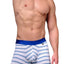 XTREMEN White/Blue-Stripe Microfiber Boxer Brief