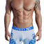 XTREMEN White/Blue Swirl Microfiber Boxer Brief