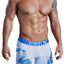 XTREMEN White/Blue Swirl Microfiber Boxer Brief