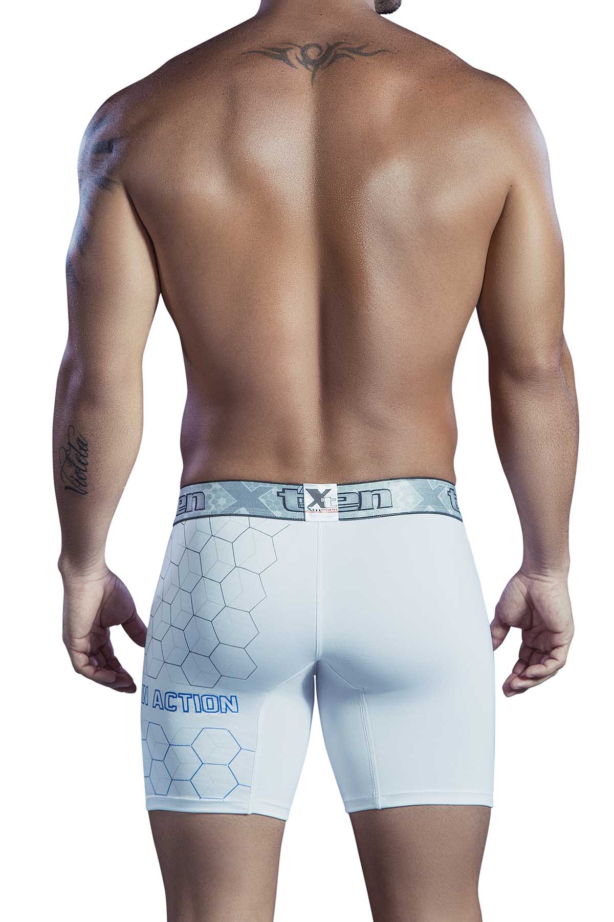 XTREMEN White Hexagon Microfiber Boxer Brief