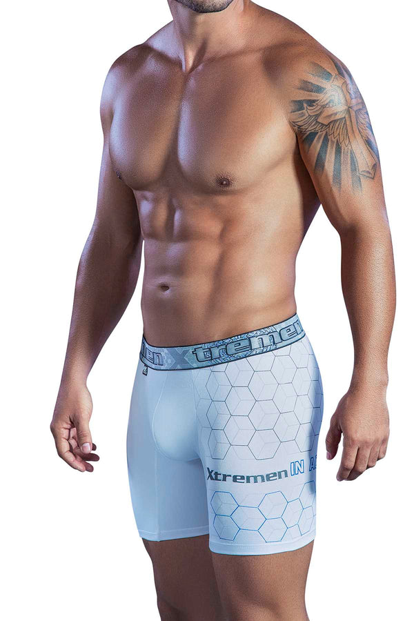 XTREMEN White Hexagon Microfiber Boxer Brief