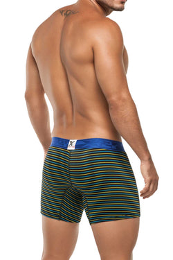 XTREMEN Yellow/Black/Blue Stripe Microfiber Boxer Brief thumbnail 3
