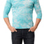 Y.M.L.A. Turquoise Burnout V-Neck 3/4 Length Tee