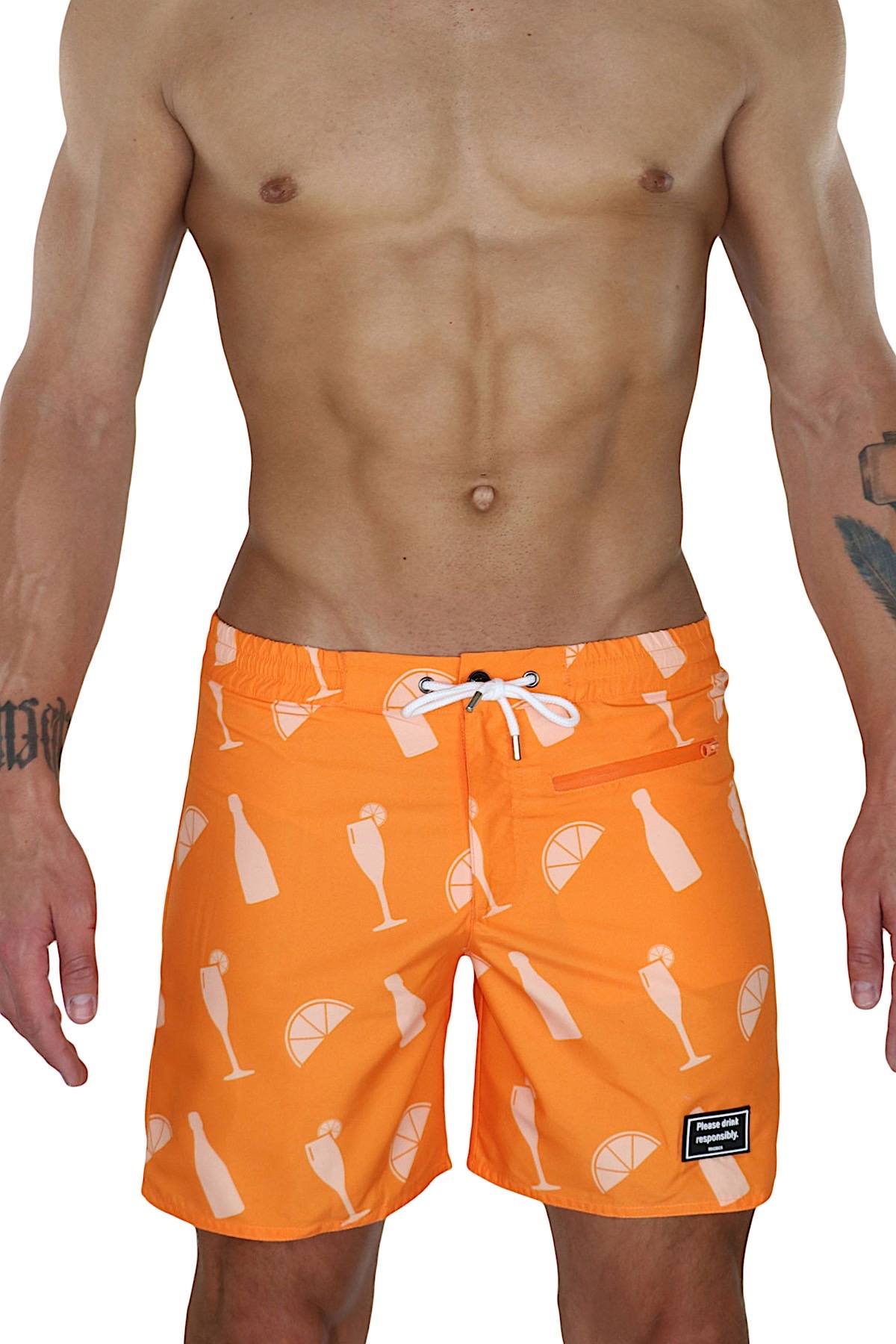 YOCISCO Orange Martini 6" Swim Trunk