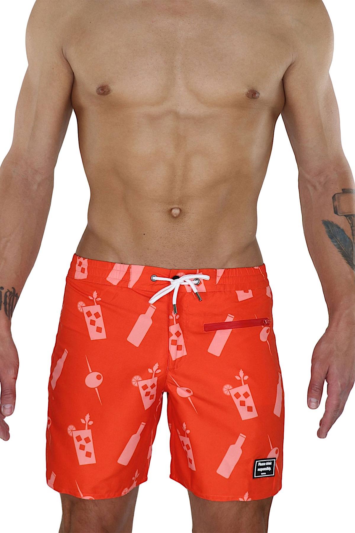 YOCISCO Red Bloody Mary 6" Swim Trunk