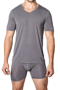 Yocisco's Slate Essentials V-Neck Shirt thumbnail 1