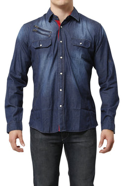 Young Republic Dark Blue Zipper Button-Up thumbnail 1