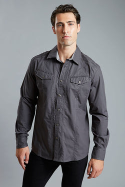 Young Republic Dark Grey Austin Long-Sleeve Button-Up thumbnail 1