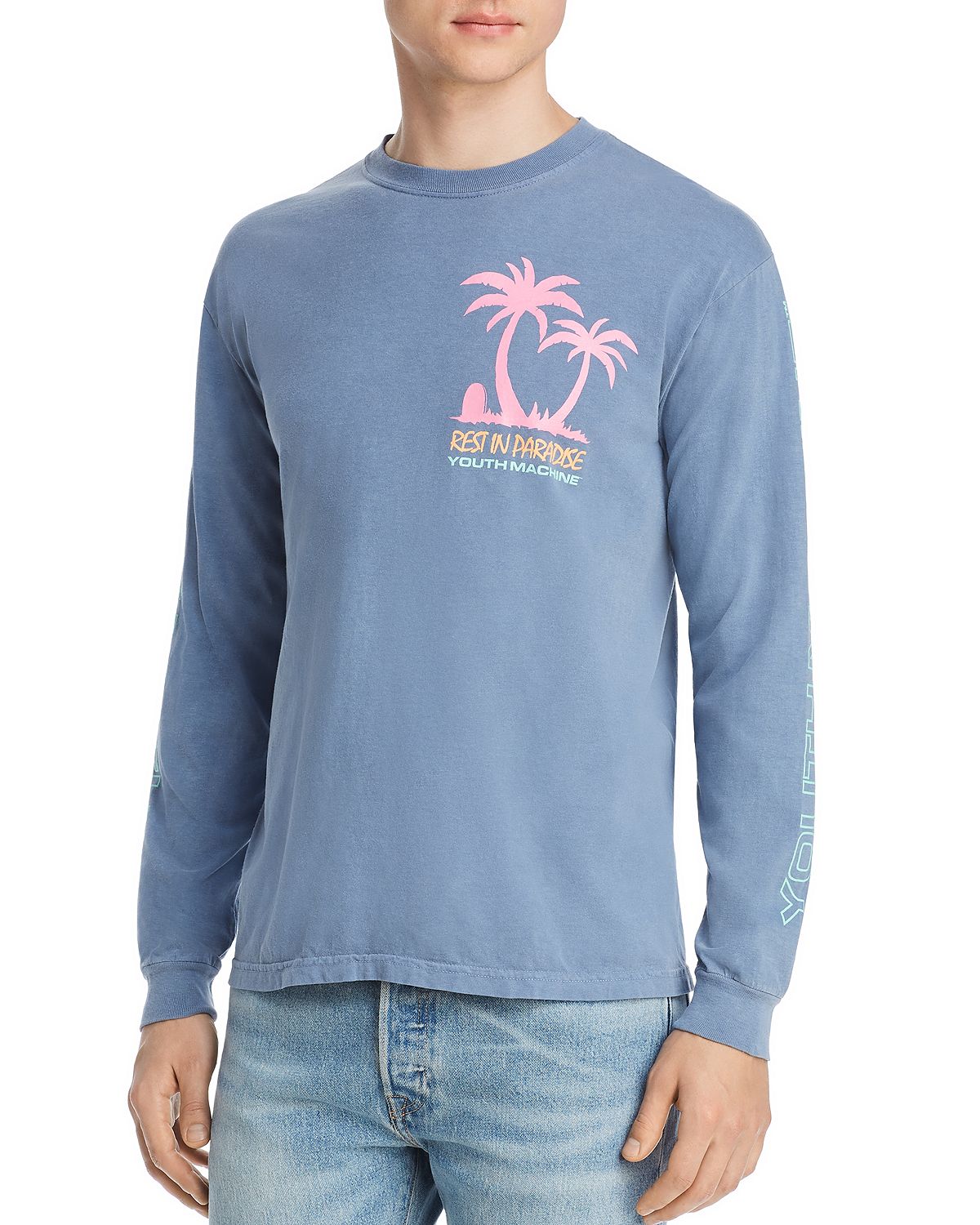 Youth Machine Paradise Long-sleeve Graphic Tee Blue Jean