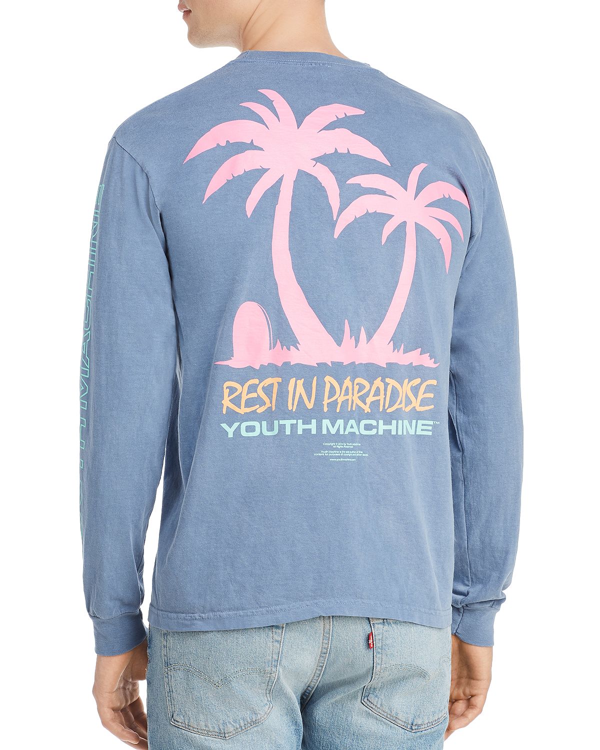 Youth Machine Paradise Long-sleeve Graphic Tee Blue Jean