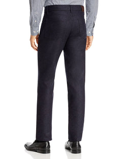 Z Zegna Flannel Slim Fit Pants In Navy Navy thumbnail 2