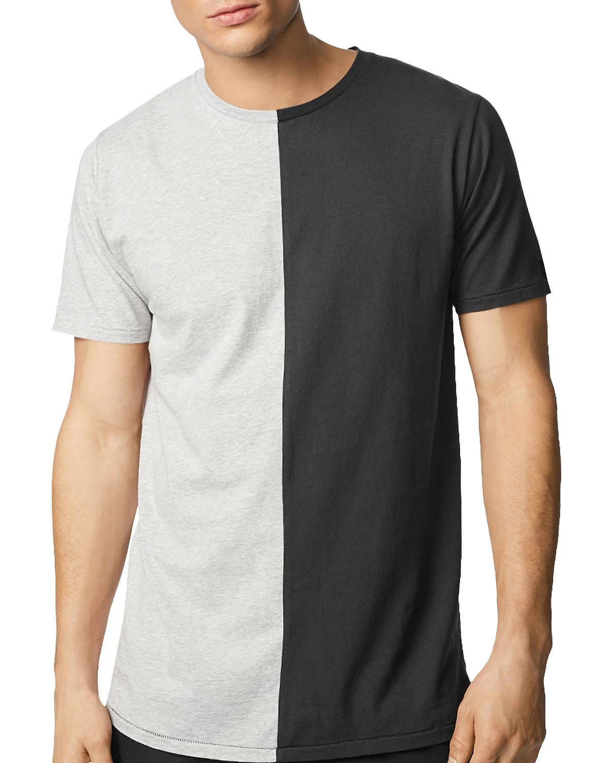 Zanerobe Splice Flintlock Color-block Tee Silver Marl/Smoky Black