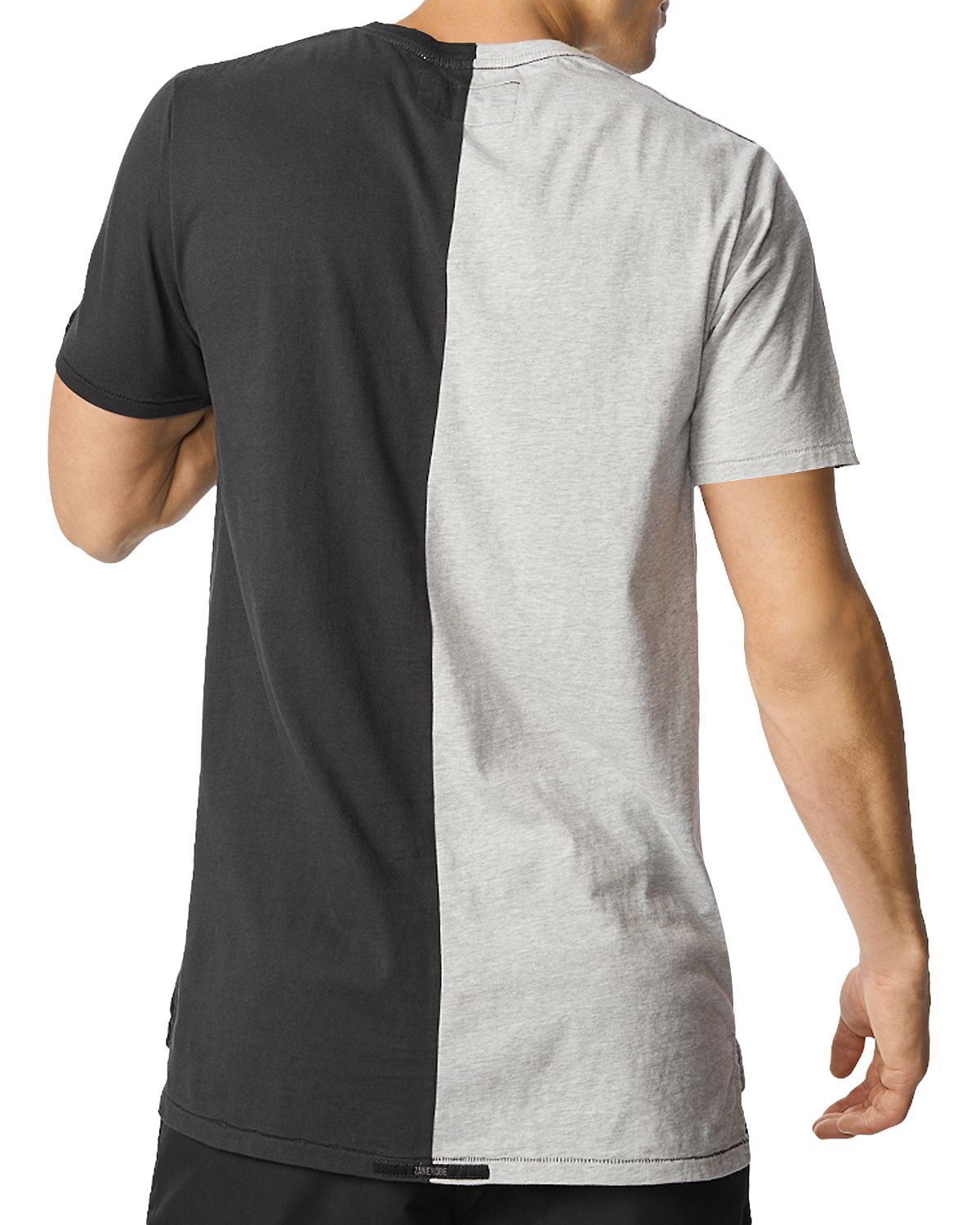 Zanerobe Splice Flintlock Color-block Tee Silver Marl/Smoky Black