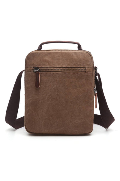 Zuolunduo Camel-Brown Canvas Tablet Messenger Bag