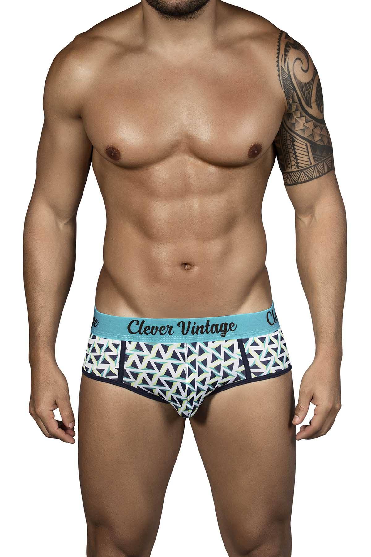 Clever Blue Triangle Piping Brief
