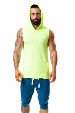 Jor Neon-Green Stereo Hooded Tank Top thumbnail 2
