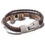 Brown Leather Weaving Rope Chain Bracelet