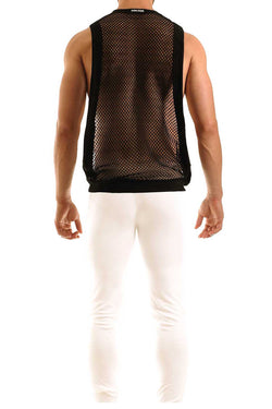Modus Vivendi Black French Mesh Croise Muscle Tank thumbnail 2