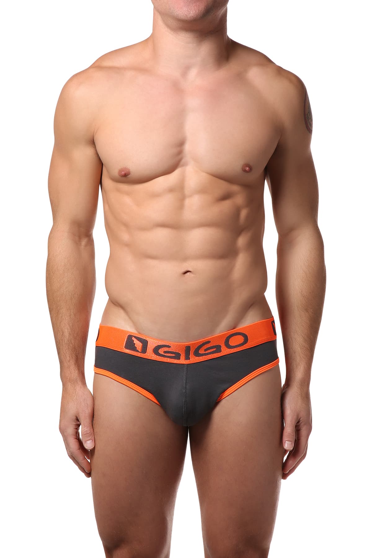 Gigo Hot Orange & Grey Jock Brief