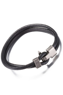 Black Leather Infinity Bracelet thumbnail 2