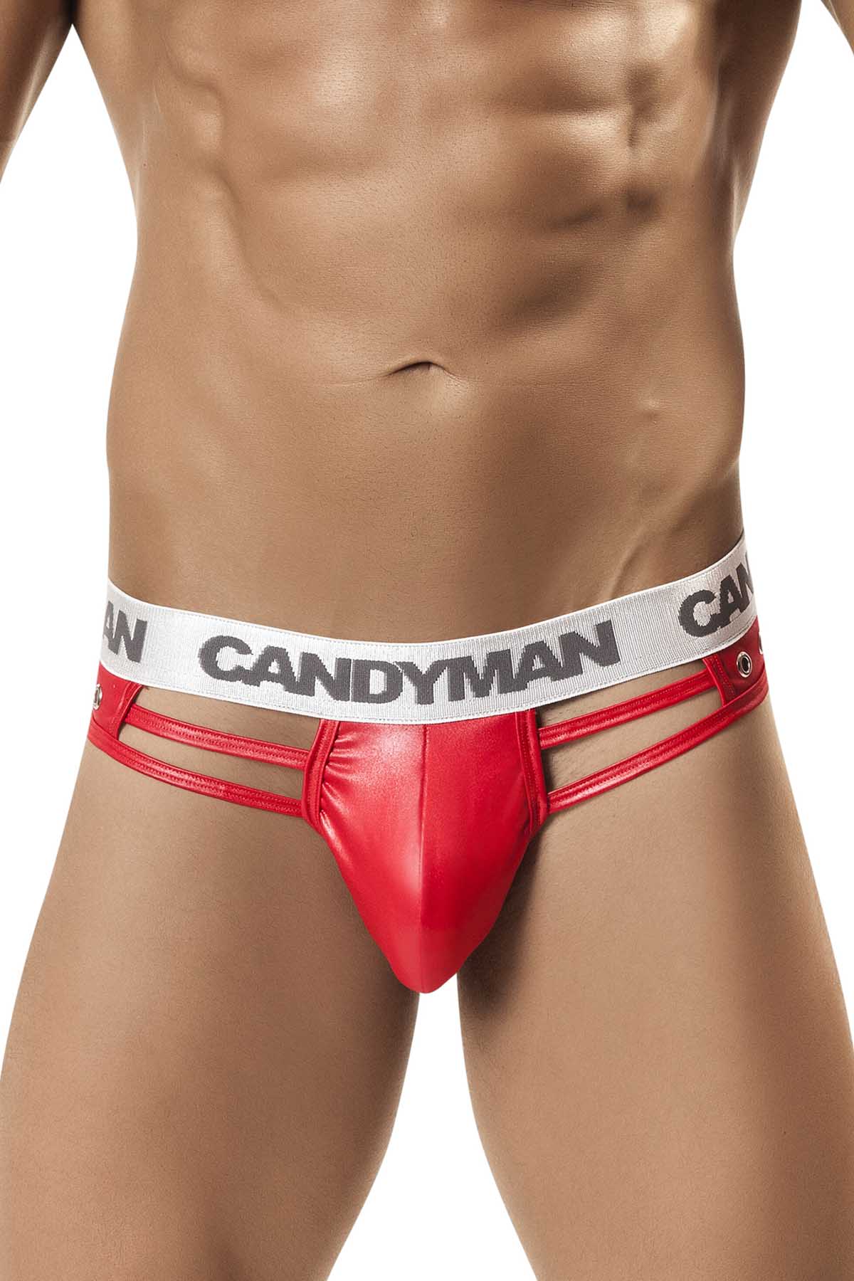 Candyman Red Shiny String Thong