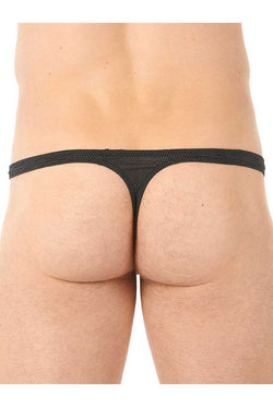 Gregg Homme Grey Highrise Honeycomb Mesh Thong thumbnail 3