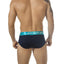 PPÜ Turquoise-Azul/Black Heart-Pattern Cut-Out Brief