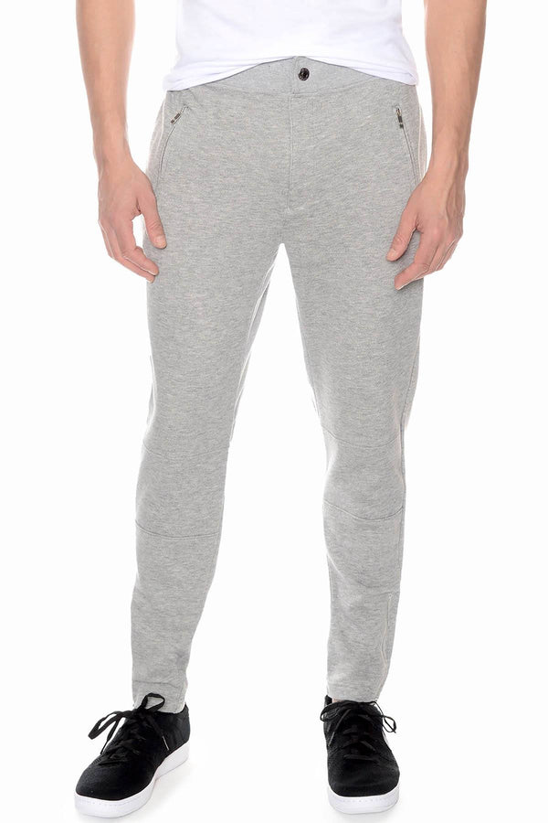 2(X)IST Light-Heather-Grey Zip French Terry Pant