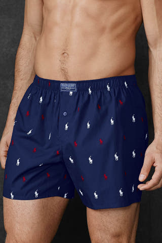 Polo Ralph Lauren Navy/Red/White All-Over Pony/Player Boxer Short