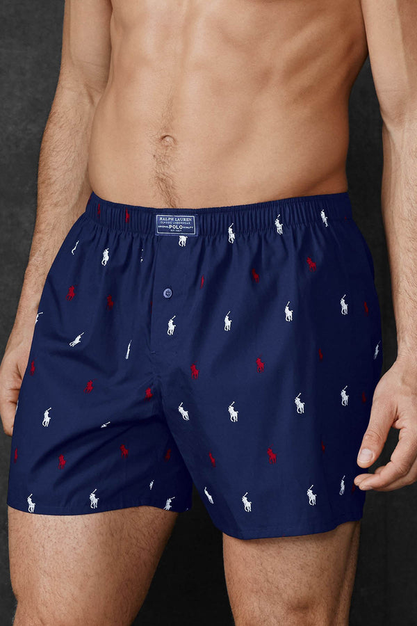Polo Ralph Lauren Navy/Red/White All-Over Pony/Player Boxer Short