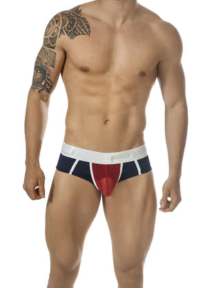 PPÜ Red/Black Fishnet-Panel Brief