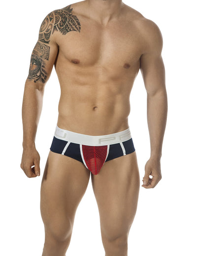 PPÜ Red/Black Fishnet-Panel Brief