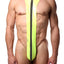 Candyman Neon-Yellow Wet-Look Zipper Singlet