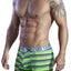 XTREMEN Green/Black/Grey Stripe Microfiber Classic Boxer Brief