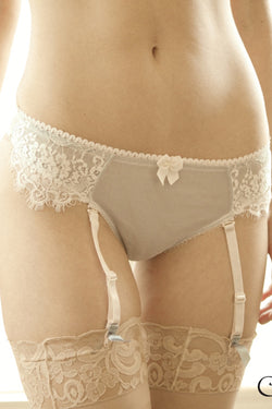 Claudette Cameo Blue En Dentelle Garter Thong thumbnail 2