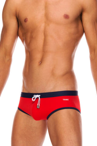 Tribe Red & Navy Atlantic Swim Boy Brief