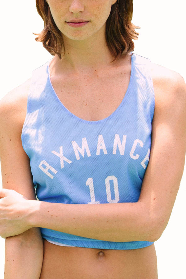 Rxmance Unisex Light Blue Basket Ball Mesh Tank