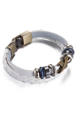 Vintage White Cross Leather Bracelet thumbnail 2