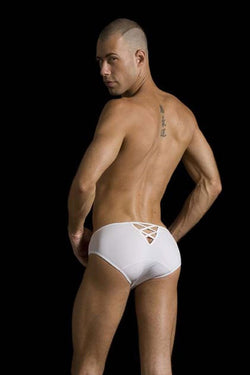 Male Basics White Microfiber Crossed Bikini thumbnail 2