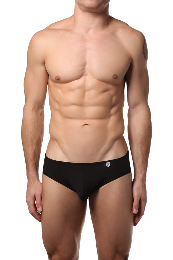 Male Basics Black Microfiber Crossed Bikini