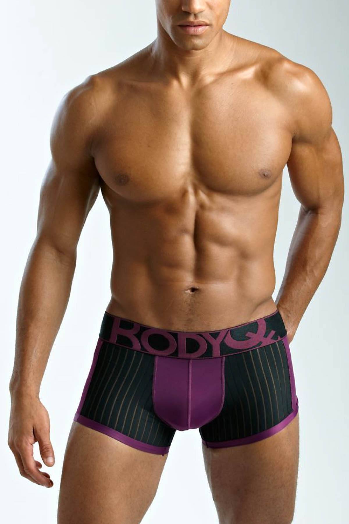 BodyQ Purple & Sheer Black Stripe Trunk