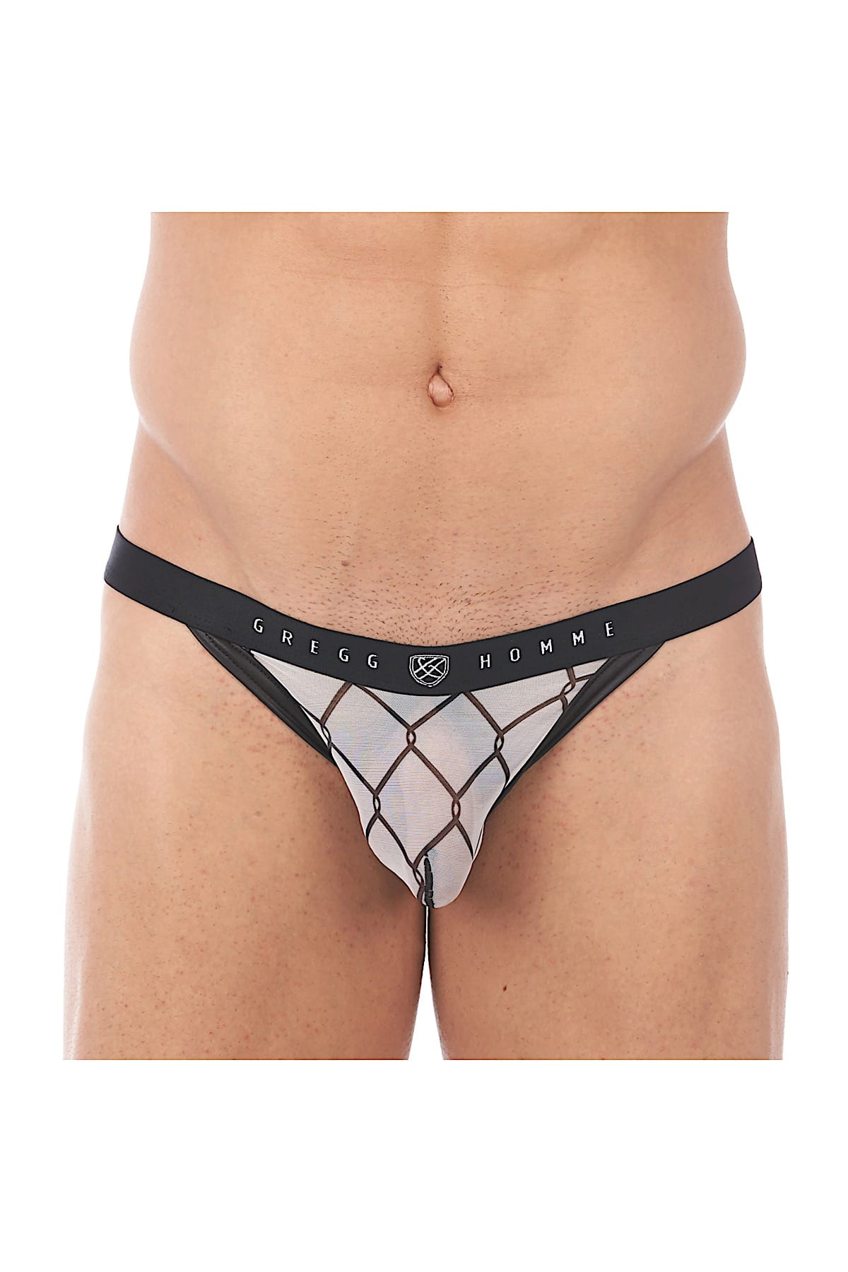 Gregg Homme White Wired Mesh C-Ring Thong