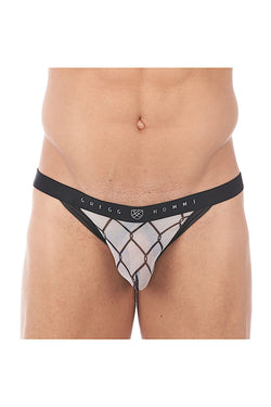 Gregg Homme White Wired Mesh C-Ring Thong thumbnail 1
