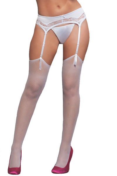 Seven Til Midnight White Fishnet Thigh High