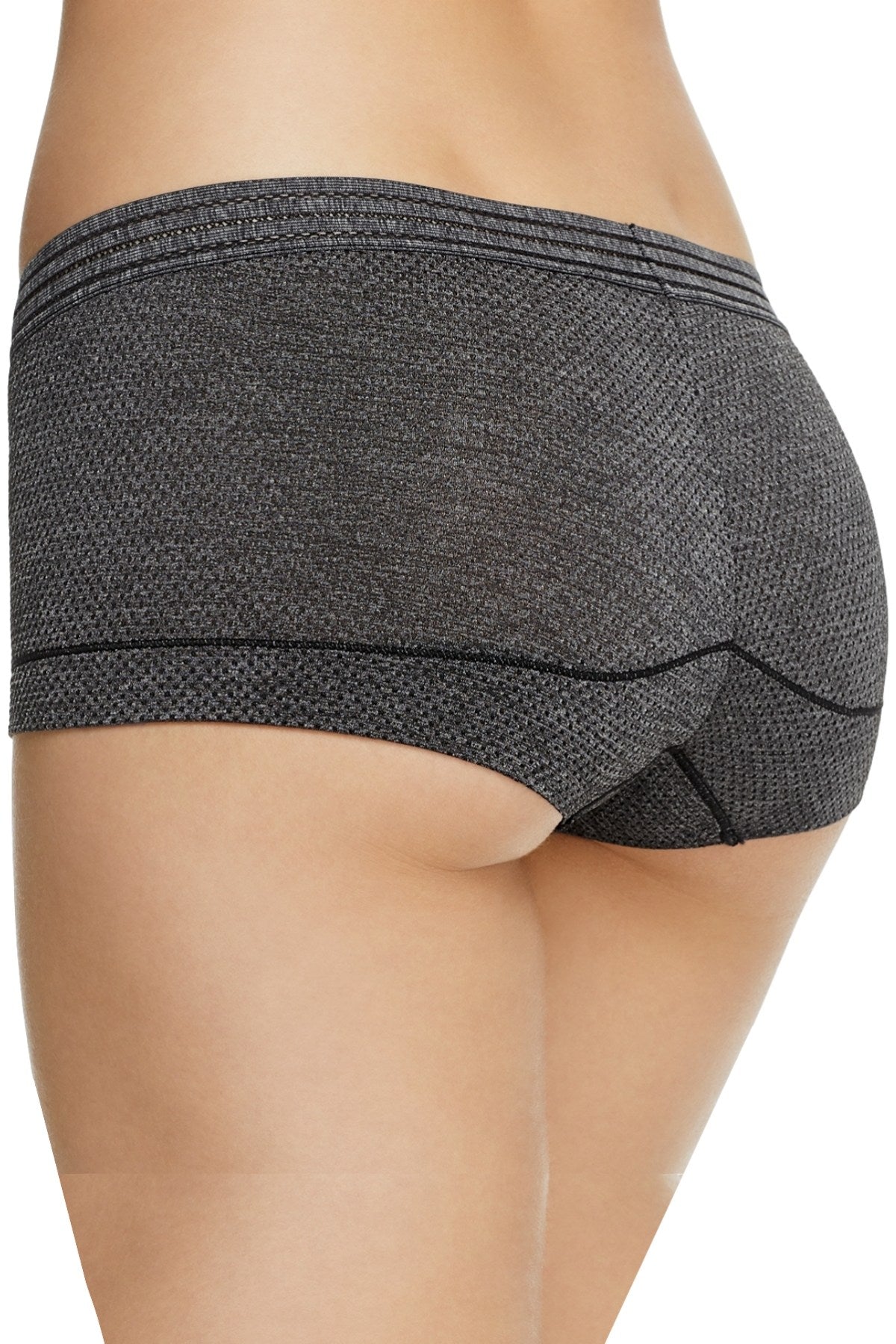 b.tempt'd Night-Black Spectator Striped-Waist Boyshort